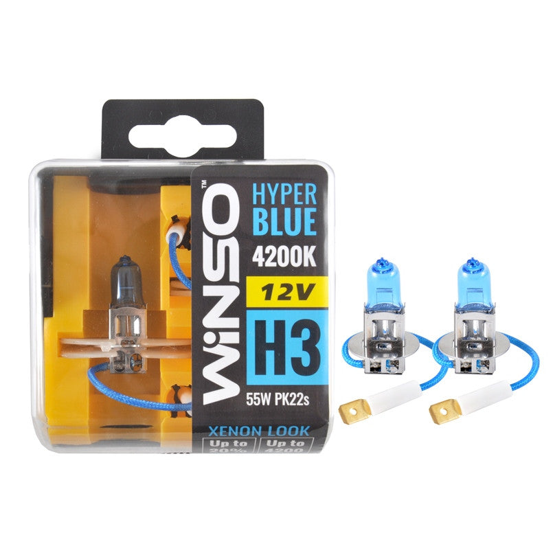 12V H3 HYPER BLUE 4200K 55W PK22S SET 712350
