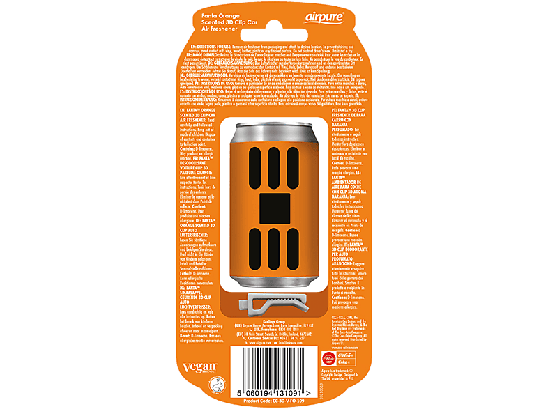 ODORIZANT AUTO AIRPURE FANTA ORANGE  3D AP31091