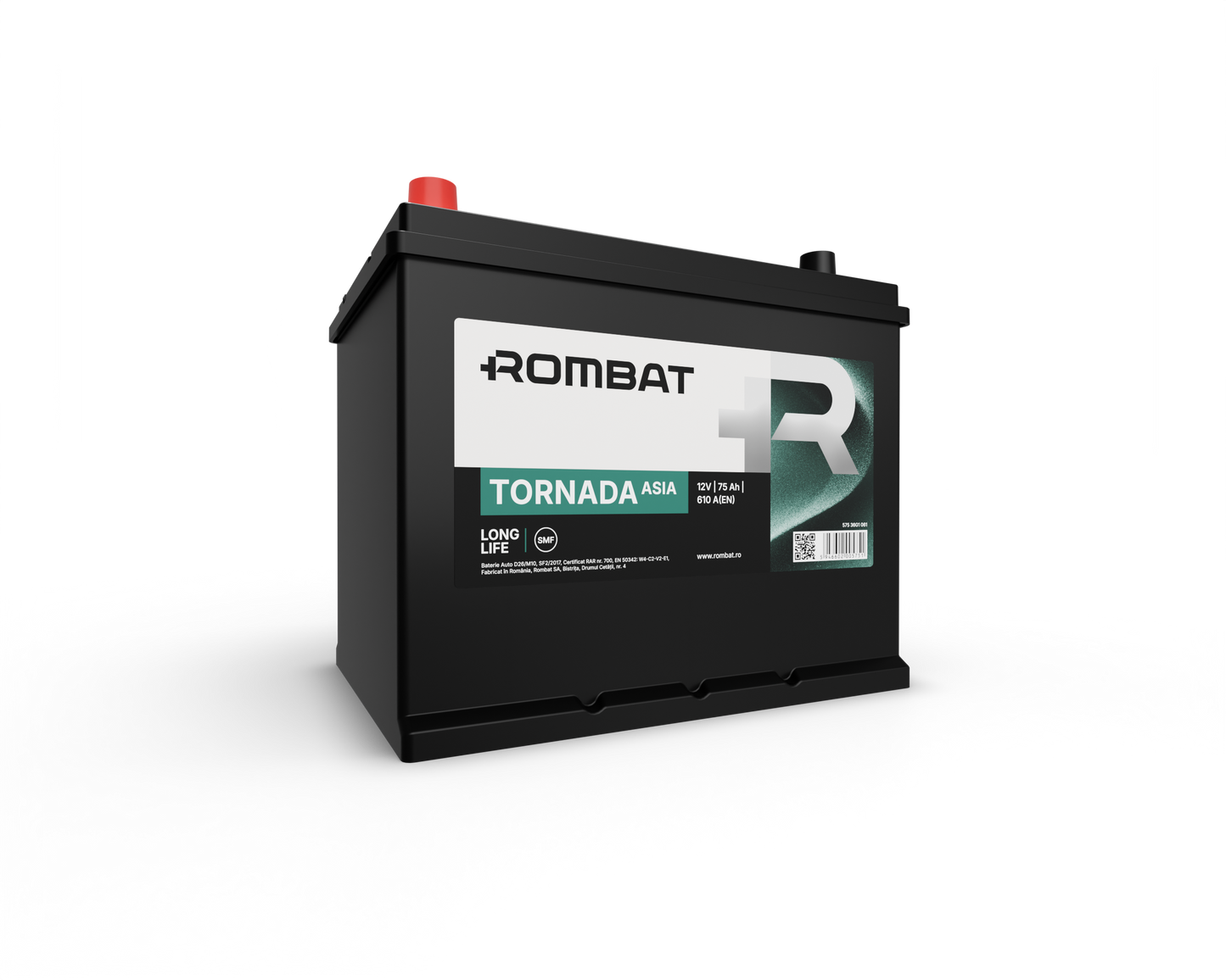 BATERIE TORNADA ASIA AH 75 BORNE INVERSE 57536G1061