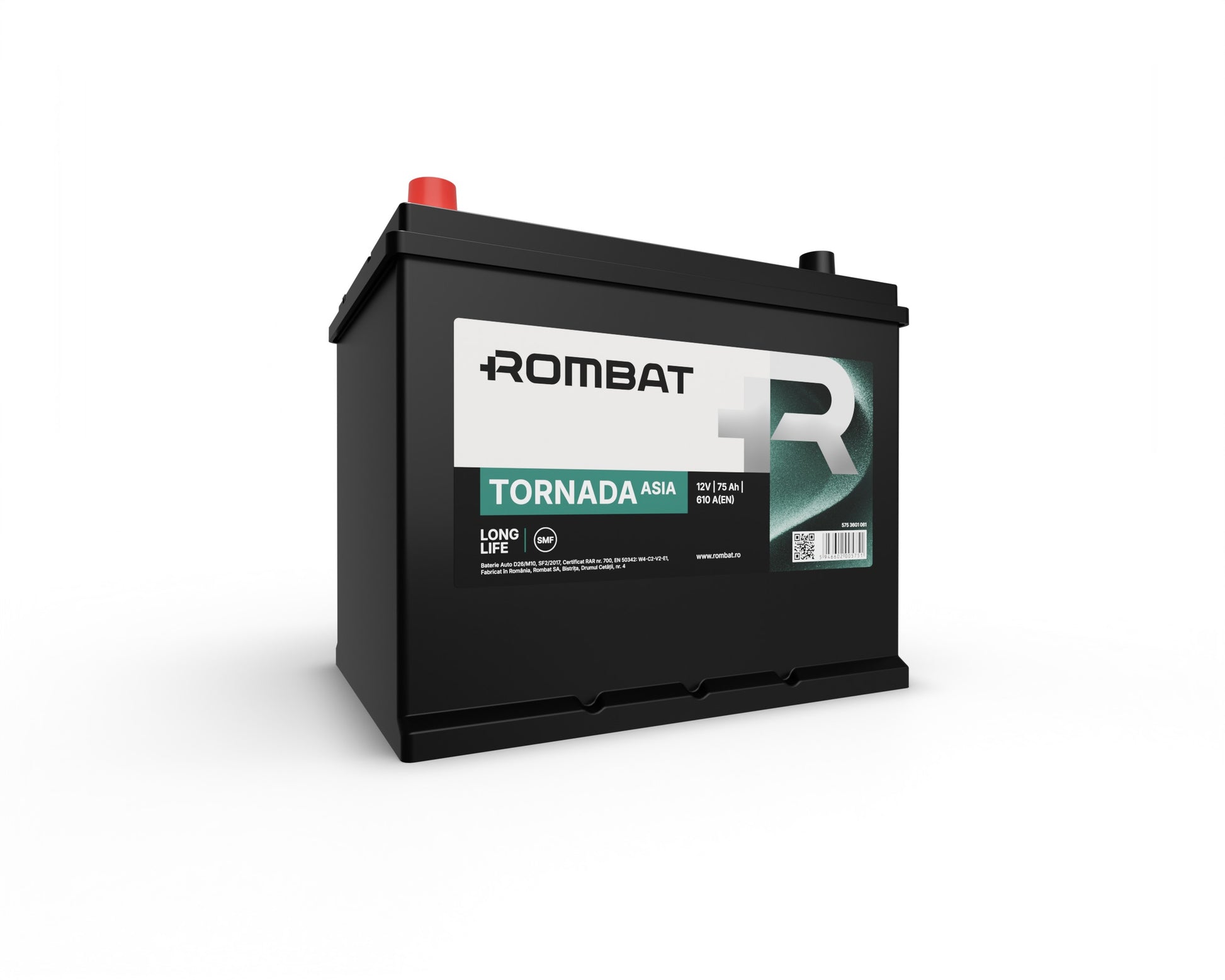 BATERIE TORNADA ASIA AH 75 BORNE INVERSE 57536G1061