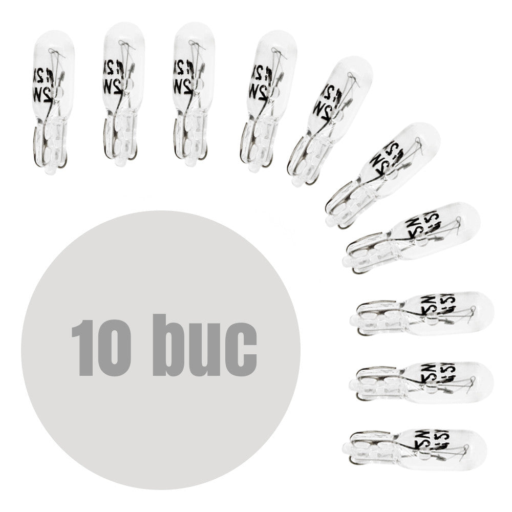 BEC PENTRU BORD T5 12V 2W - SET DE 10 - BAA002